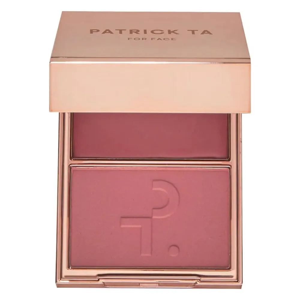 P4trick Ta.- Major Headlines Double-Take Crème & Powder Blush Duo - color: She Goes To The Gym (cool mauve rose)