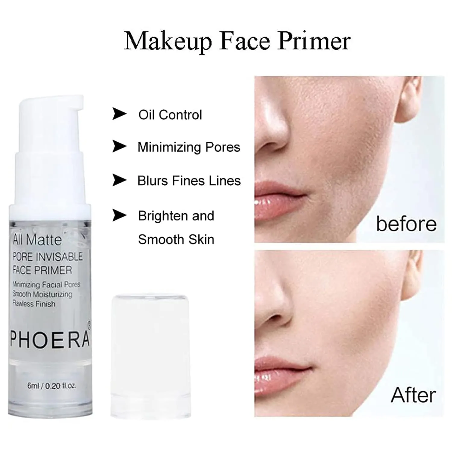 PHOERA Foundation, PHOERA Contour Palette,Shades with Highlighter & Bronzer & Blush,Up to 24 Hour Fresh Wear,PHOERA Concealer Primer Powder (102 104  #002 Contour/Nude Buff Beige #002)