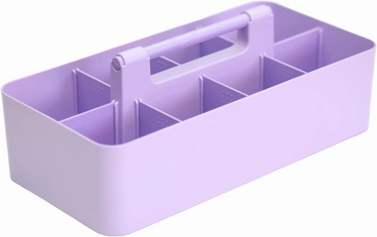 Plastic Portable Makeup Caddy Tote Divided Basket Bin with Handle, for Bathroom Storage - Holds Blush Makeup Brushes, Eyeshadow Palette, Lipstick - Extra Large Made In USA