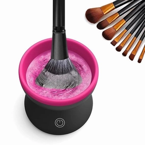 Portable Electric Makeup Brush Cleaner Machine，USB Cosmetic Brush Cleaner Tools Automatic Brush Silicone Brush Spinner Wash and Dry Deep Cleaning Machine (C)