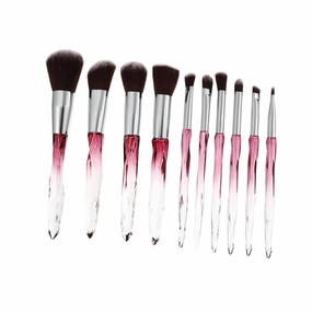 Practical Makeup Brush Bucket 10 Pack Crystal Makeup Brushes Beauty Liquid Foundation Brush Non-absorbent Easy to Clean for Skin