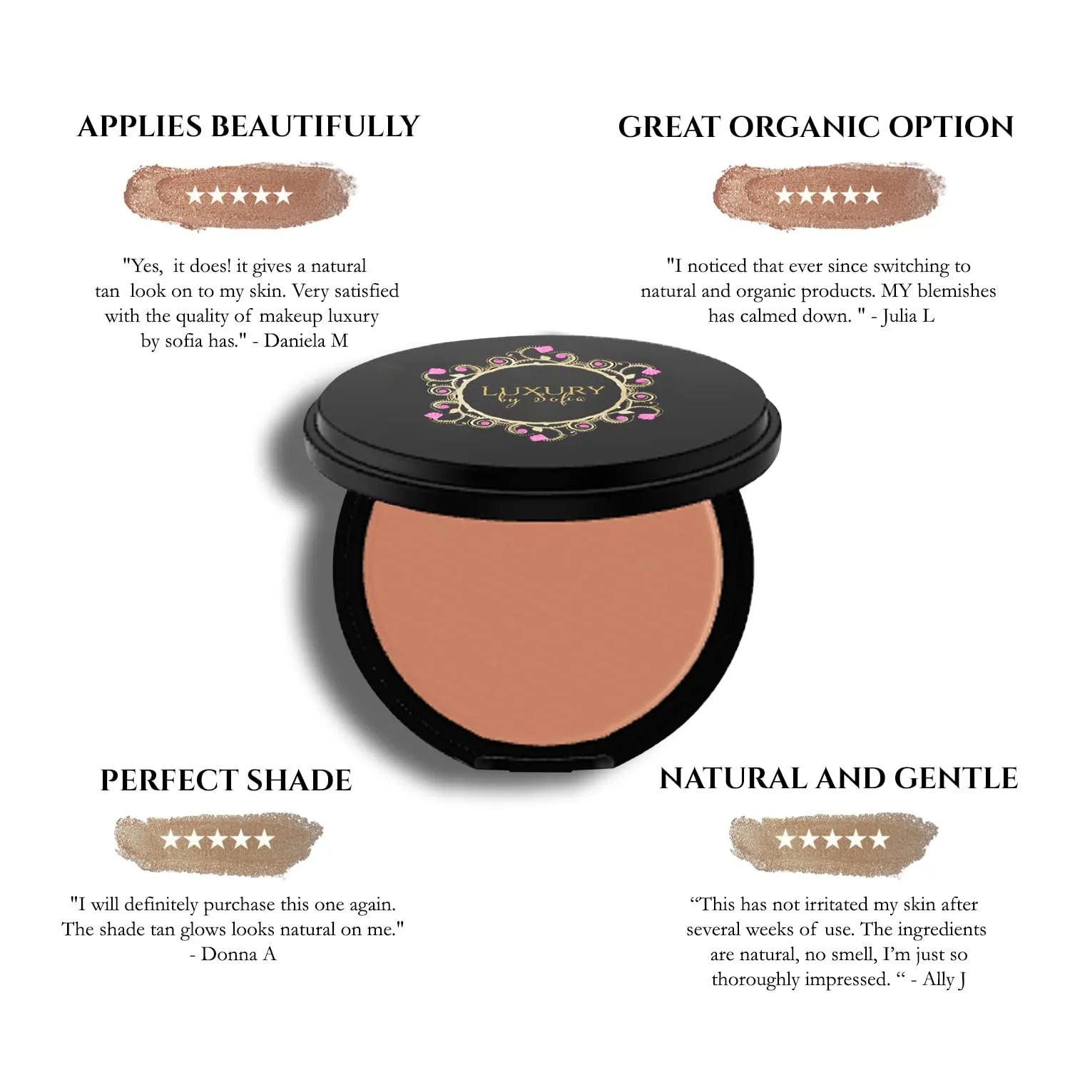 Premium Pressed Bronzer [6 Available Shades] | Natural &Organic Skin Enhancing Ingredients | Hypoallergenic, Highly Pigmented Formula For A Youthful, Sun-Kissed Look (Cocoa Beach)