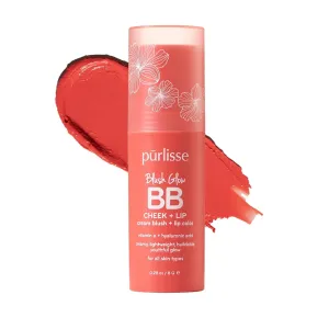 Prlisse Blush Glow Lip and Cheek Tint - Summer Coral (.28 oz) - 2-in-1 Cream Blush Stick for Cheeks and Lips with Vitamin E & Hyaluronic Acid - Hydrating & Buildable