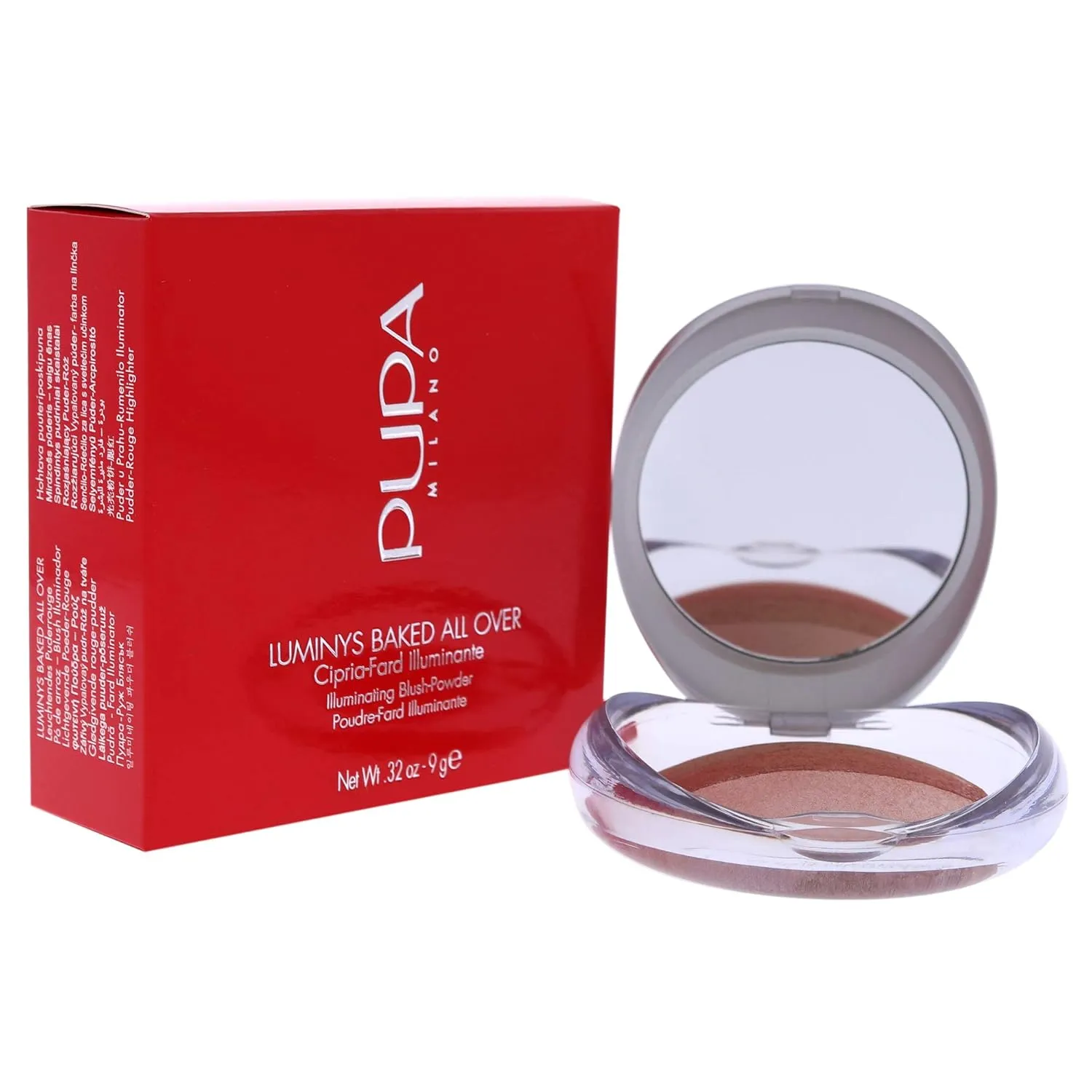 PUPA Milano Luminys Baked All Over Illuminating Blush-Powder - Moisturize And Protect Skin - Soft And Velvet Smooth Finish - Silky And Light Texture - 4 Tone - 01 Stripes Rose - 0.32 Oz, I0111598