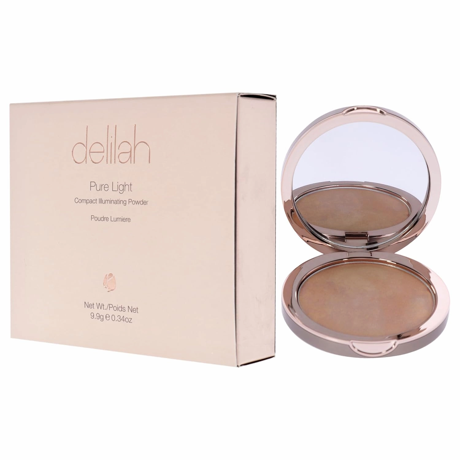 Pure Light Compact Illuminating Powder - Aura - Lightweight, Long Lasting, Loose Setting Powder Face Makeup For Brightening And Radiant Finish - Light Coverage - Vegan - Cruelty No-0.34 oz