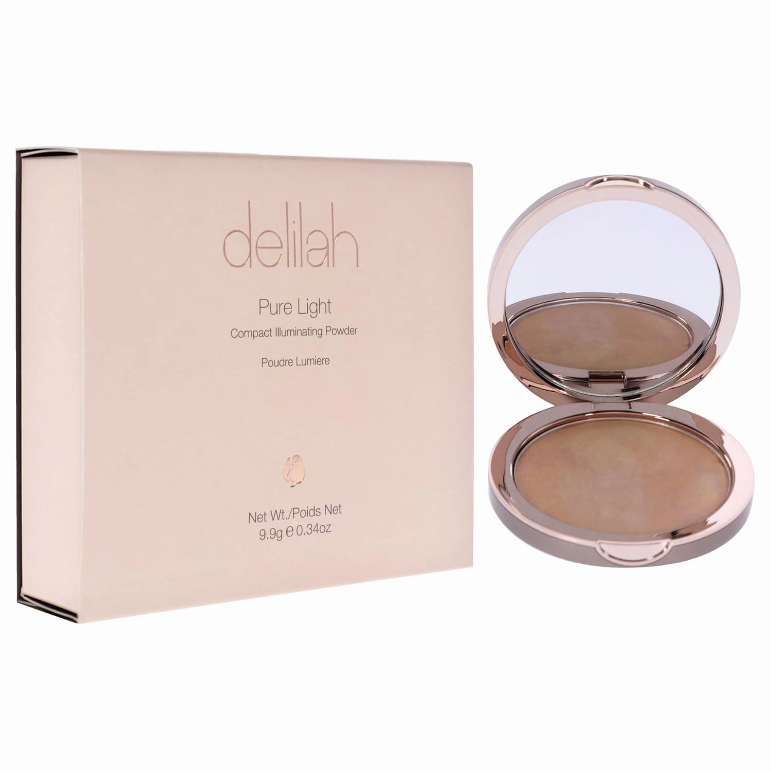 Pure Light Compact Illuminating Powder - Aura - Lightweight, Long Lasting, Loose Setting Powder Face Makeup For Brightening And Radiant Finish - Light Coverage - Vegan - Cruelty No-0.34 oz