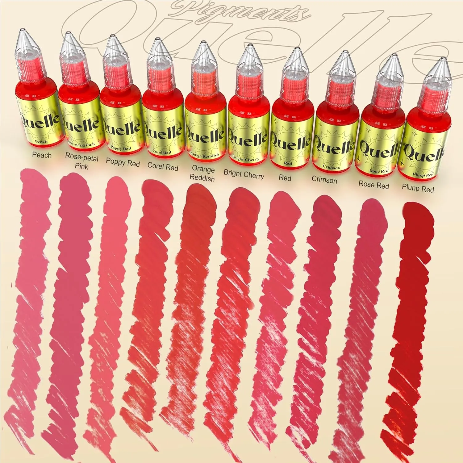 QUELLE Permanent Makeup Ink Lips Pigment Water Based 0.5oz/15ml Vegan Lip Ink Microblading Pigment for Lip Blush Permanent Makeup Lip Color (Bright Cherry)