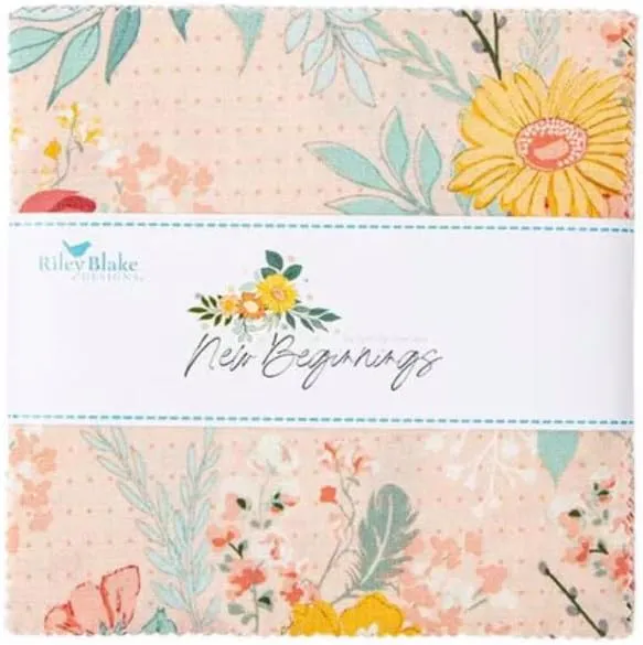Riley Blake New Beginnings Collection by Sandy Gervais from Pieces from My Heart, Premium Quilting Fabric, Perfect for Quilting, Crafting, Sewing Projects and More… (5" Stacker)