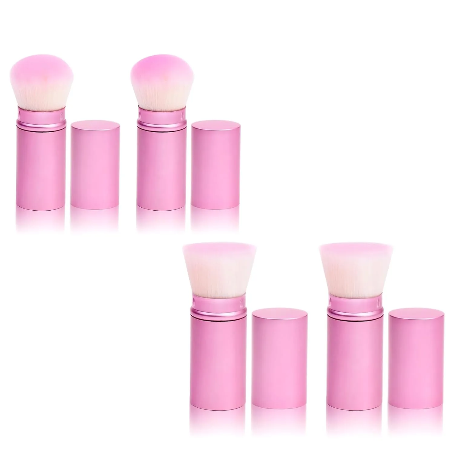 Round Flat Top Foundation Brush for Liquid Makeup Flat Retractable Kabuki Brush Sunscreen Applicator for Kids, Bronzer, Cream or Flawless Powder Makeup