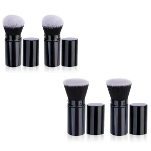 Round Flat Top Foundation Brush for Liquid Makeup Flat Retractable Kabuki Brush Sunscreen Applicator for Kids, Bronzer, Cream or Flawless Powder Makeup