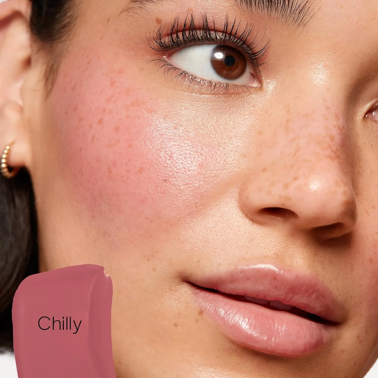 Saie Dew Liquid Blush for Cheeks - Hydrating Cream Blush Stick with a Blendable   Buildable Formula - Skincare Infused Dewy Cheek Tint for a Natural Flush - Glowy Makeup Essential - Chilly (.40 oz)