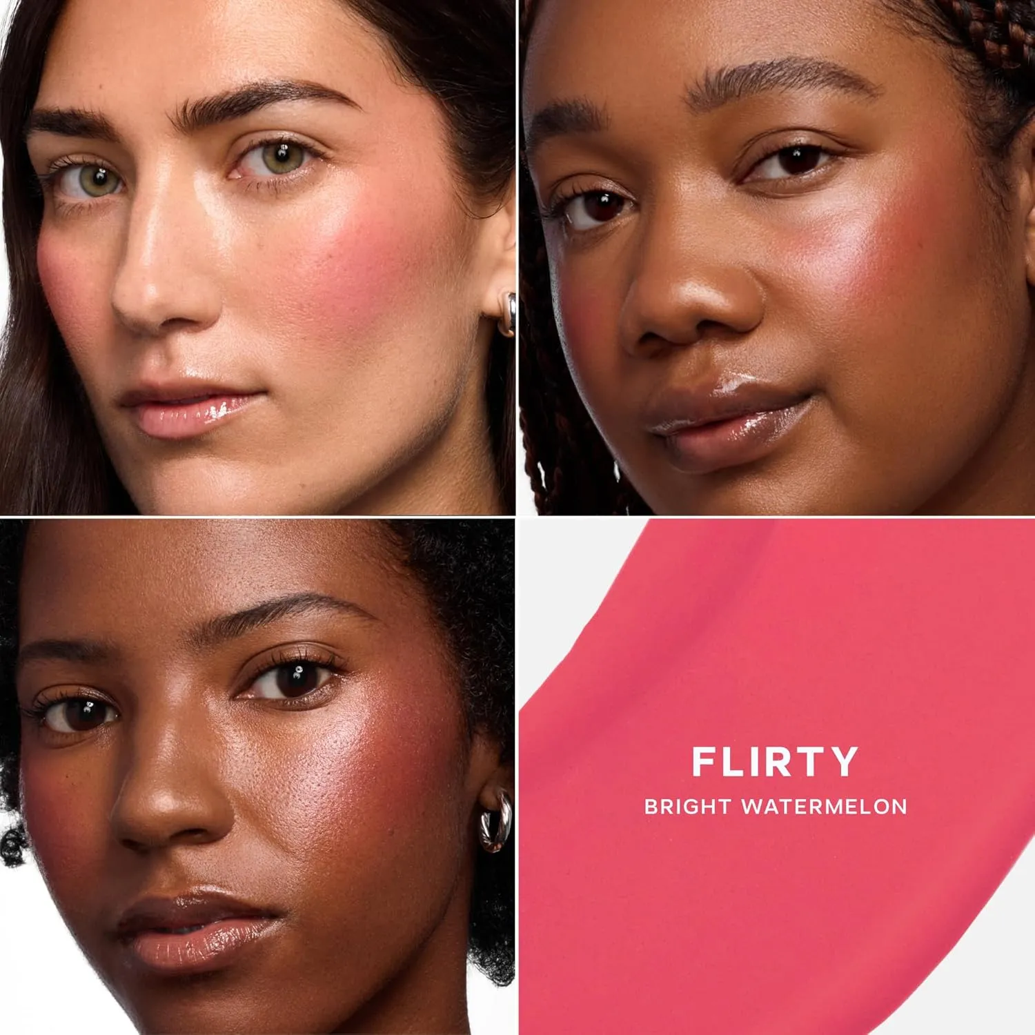 Saie Dew Liquid Blush for Cheeks - Hydrating Cream Blush Stick with a Blendable   Buildable Formula - Skincare Infused Dewy Cheek Tint for a Natural Flush - Glowy Makeup Essential - Flirty (.40 oz)