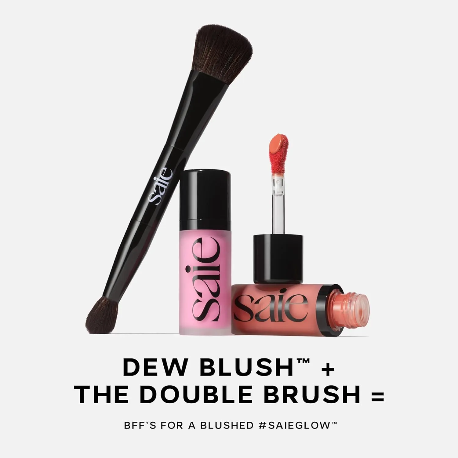 Saie Dew Liquid Blush for Cheeks - Hydrating Cream Blush Stick with a Blendable   Buildable Formula - Skincare Infused Dewy Cheek Tint for a Natural Flush - Glowy Makeup Essential - Lady (.40 oz)