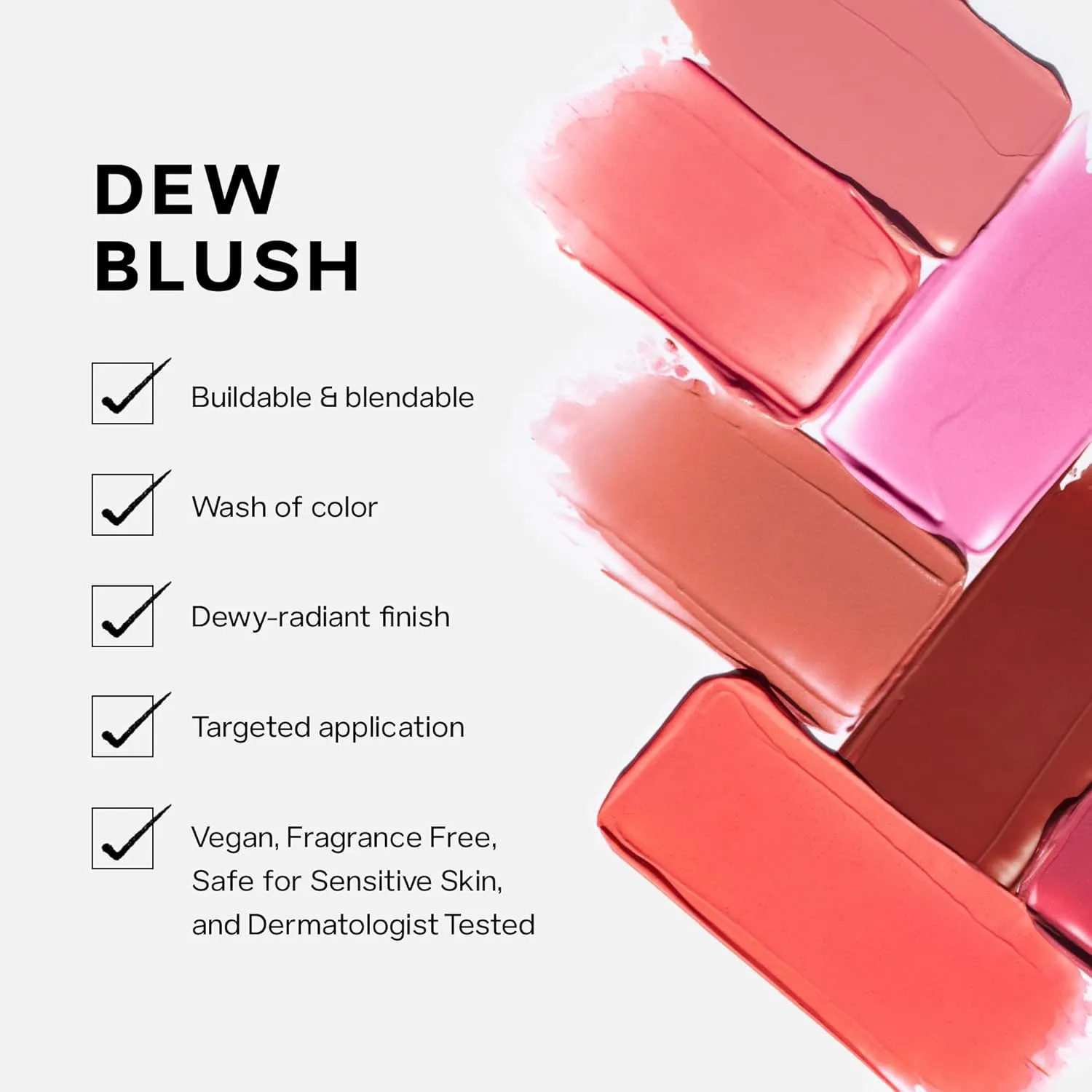 Saie Dew Liquid Blush for Cheeks - Hydrating Cream Blush Stick with a Blendable   Buildable Formula - Skincare Infused Dewy Cheek Tint for a Natural Flush - Glowy Makeup Essential - Lady (.40 oz)