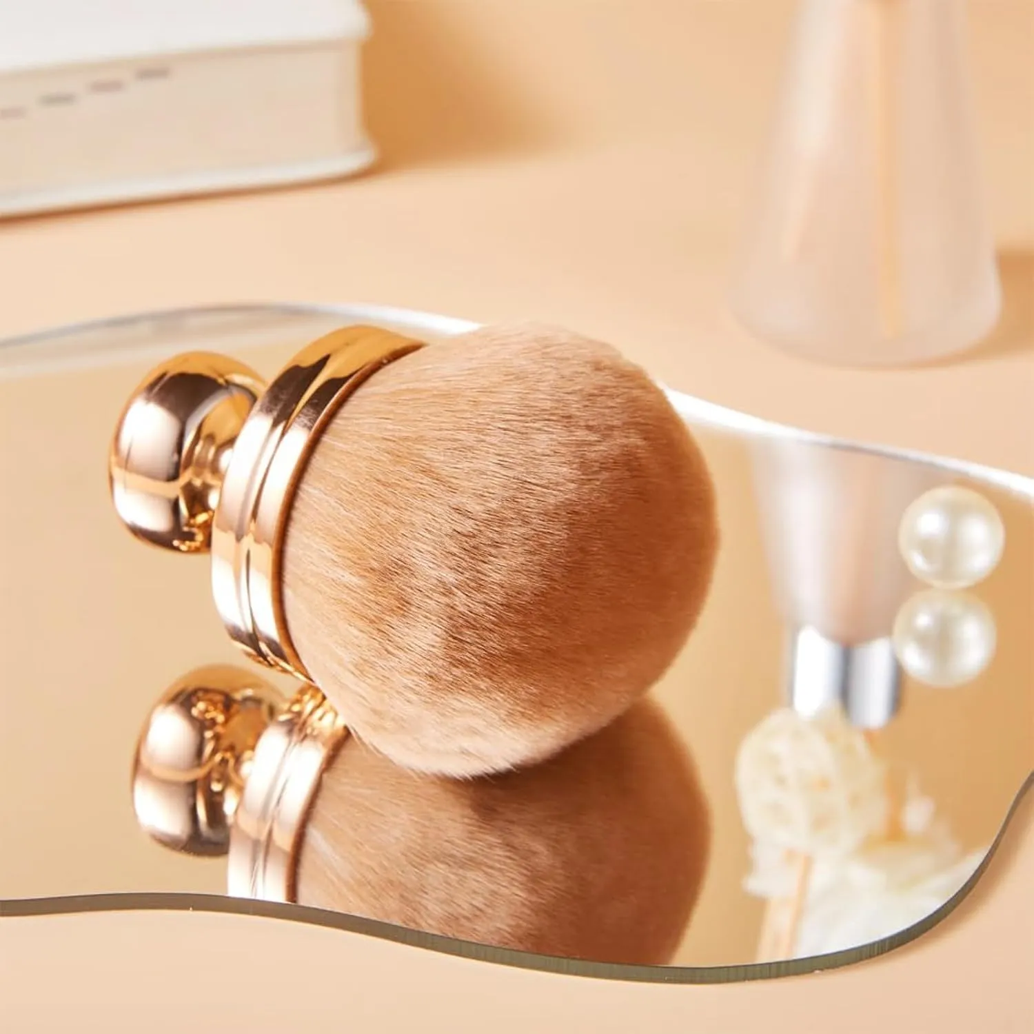 Self Tanner Brush, Rose Gold Extra Large Self Tanning Blend Brush, Soft Kabuki Makeup Brush for Powder/Foundation/Blusher/Bronzer, Instant Tan Application Brush for Flawless Face Body Neck Leg Makeup