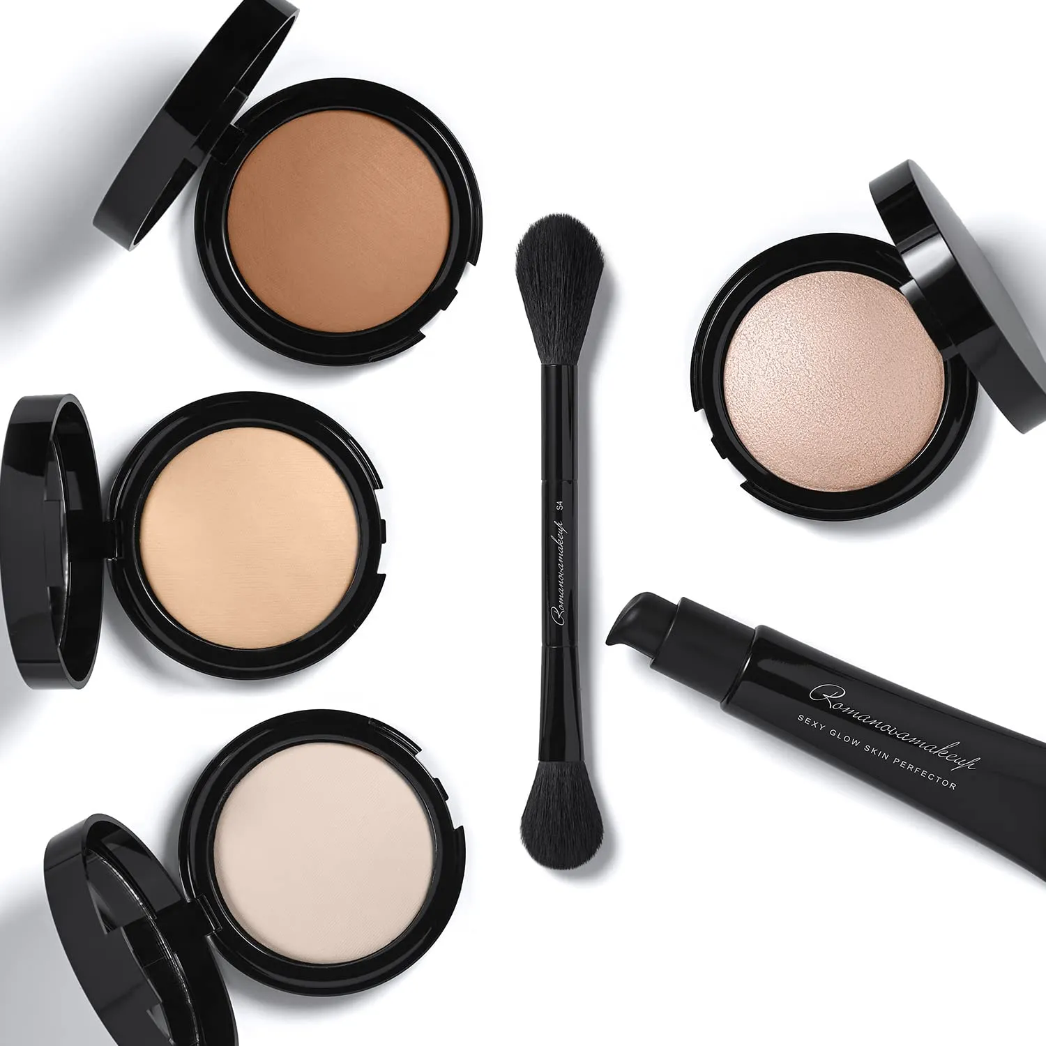 Sexy Highlighter and Concealer Face Brush. Durable and Ultimate Soft Brush for Easy Blending by Romanovamakeup. Blend Contour, Scupting Cream, Bronzer, Highlighter on Face, Smooth Result for Women.