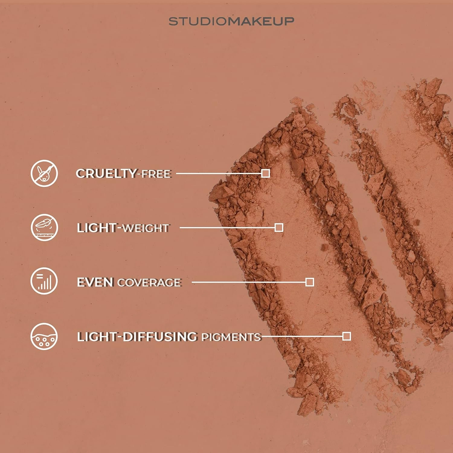 Studiomakeup Face Bronzer Powder - Lightweight, Even Coverage Powder Bronzer for Face Contouring - Lightweight Matte Bronzer Powder for All Skin Types