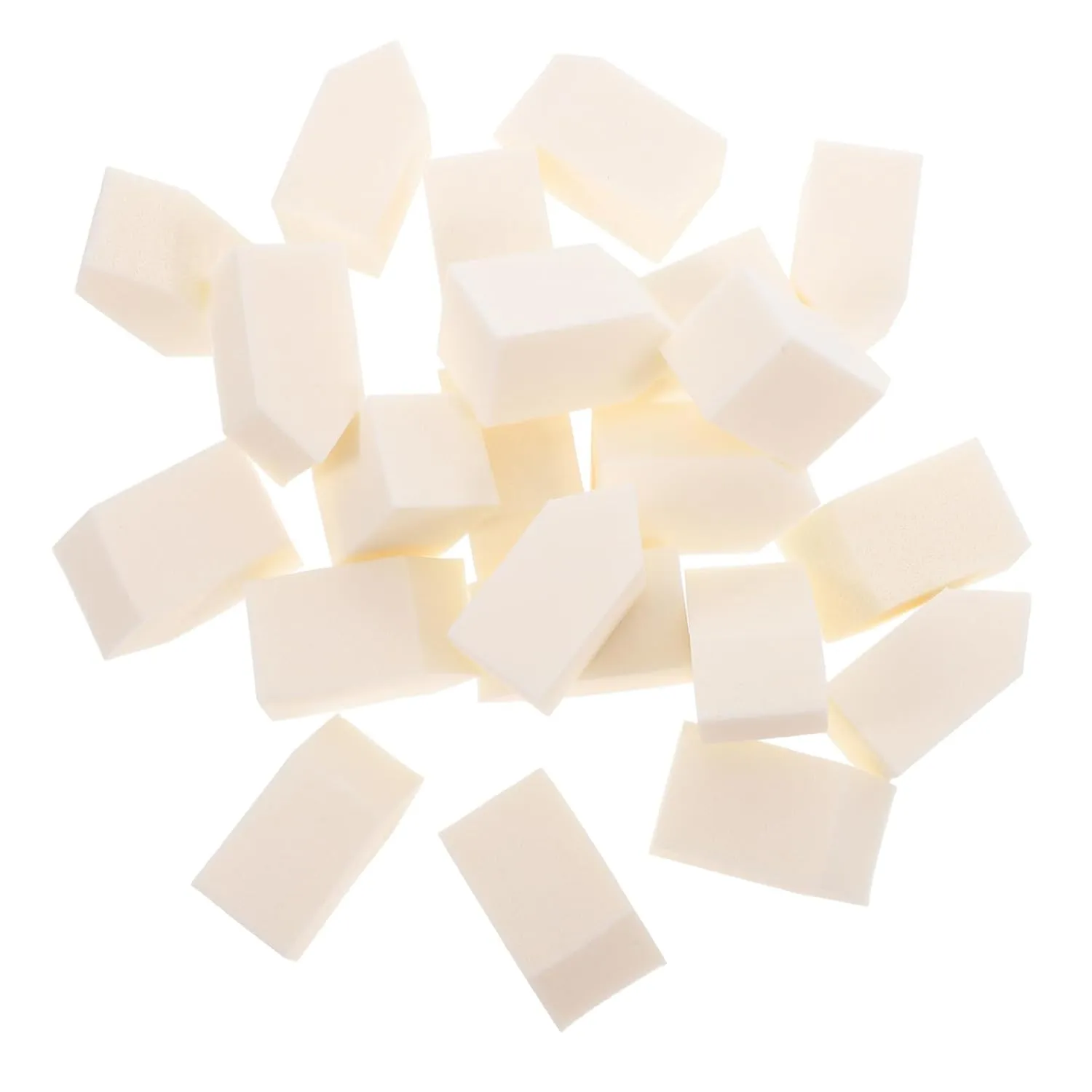 VICASKY 50pcs Small Arrow Puff Makeup Cosmetic Puff Puffer Blending Cosmetics Puff Brush Cosmetic Tool Fluffy Cushion Make up Triangle Powder Puff Facial Soft Synthetic Latex White