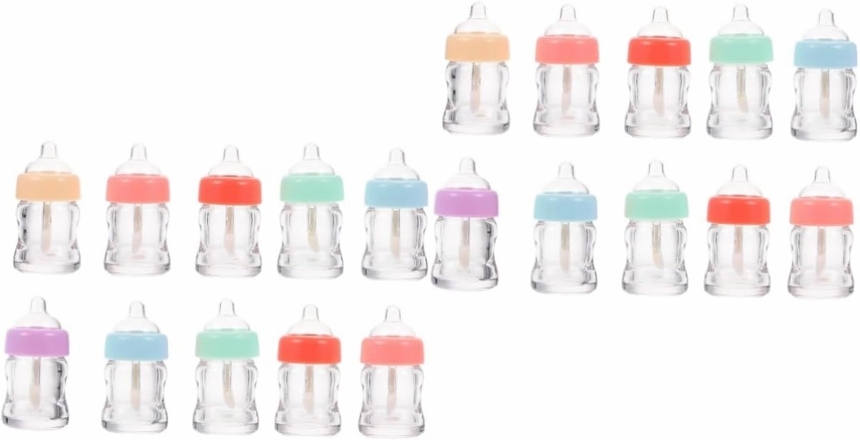 VICASKY 2sets Lip Gloss Bottle Feeder Design Bottles Lip Stick Lip Bottle Lip Gloss Clear Empty Bottles Lip Gloss Vials Lip Glazes Empty Lip Gloss Containers Plastic 10pcs*2